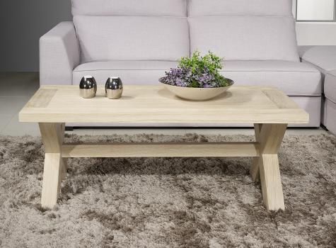 Table basse rectangulaire Jules réalisée en chêne de style Campagnard Finition Chêne Brossé 