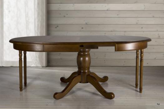 Table ronde pieds central réalisée en Chêne de style Louis Philippe DIAMETRE 110 