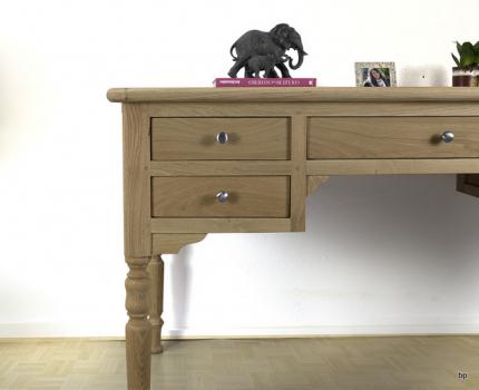 Bureau Ministre Léo en Chêne Massif de style Louis Philippe Finition Chêne Brossé