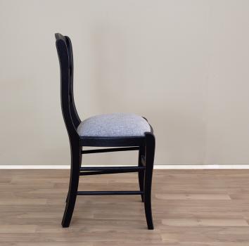Chaise Jean-Lou en Chêne massif de style Louis Philippe Finition chêne brossé Noir
