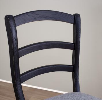 Chaise Jean-Lou en Chêne massif de style Louis Philippe Finition chêne brossé Noir