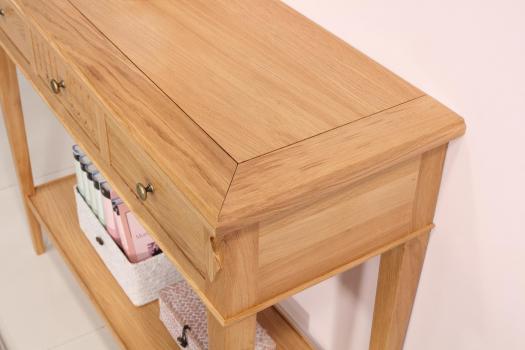 Console Lucas réalisée en chêne de style Directoire 3 tiroirs