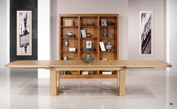 Table rectangulaire Sacha 180x100 réalisée en Chêne Massif 3 allonges de 40 