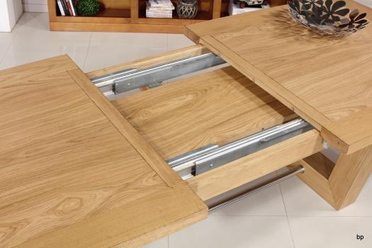 Table rectangulaire Sacha 180x100 réalisée en Chêne Massif 3 allonges de 40 