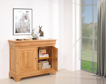 Buffet 2 portes Ethan réalisé en chêne massif de style Louis Philippe Finition traditionnelle