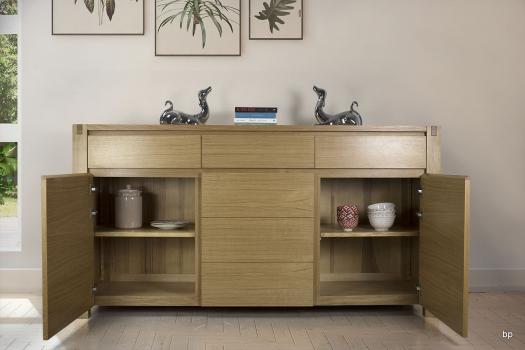 Buffet 3 portes Jean-Lin  réalisé en Chêne de Ligne contemporaine Finition chêne traditionel