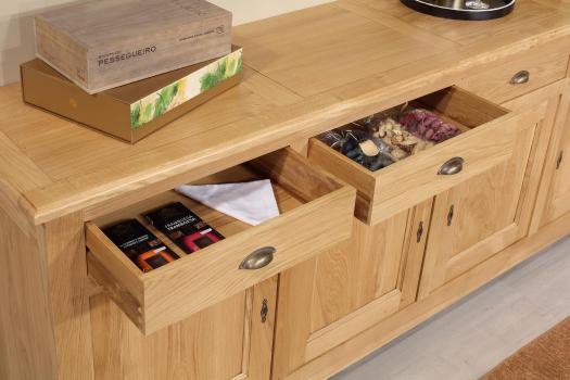 Buffet 4 portes Amaury réalisé en Chêne Massif de style Campagnard