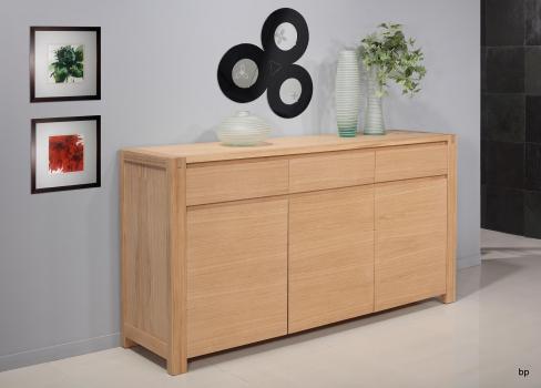 Buffet 3 portes Jean-Lin  réalisé en Chêne de Ligne contemporaine Finition chêne Brossé 