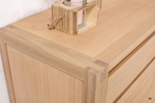 Buffet 2 portes 6 tiroirs Etienne, réalisé en Chêne de Ligne contemporaine Finition chêne Brossé 