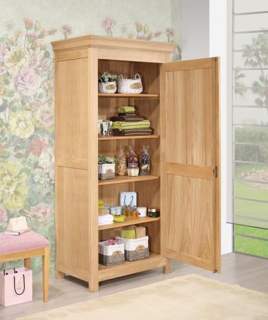 Armoire ou Bonnetière 1 porte Timothé réalisée en Chêne Massif de style Campagnard Finition chêne Brossé 