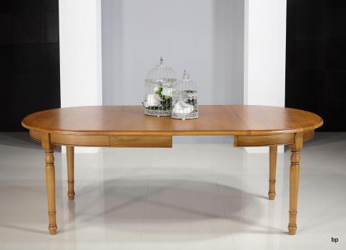 Table OVALE 135x110 réalisée en Chêne Massif de style Louis Philippe 2 allonges de 40 cm 
