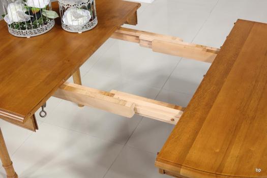 Table OVALE 135x110 réalisée en Chêne Massif de style Louis Philippe 2 allonges de 40 cm 