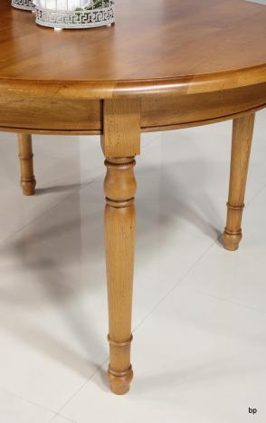 Table OVALE 135x110 réalisée en Chêne Massif de style Louis Philippe 2 allonges de 40 cm 