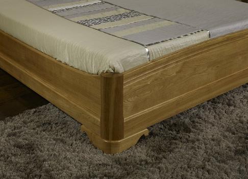 Lit Paul 180x200 en Chêne Massif de style Louis Philippe Finition chêne ciré