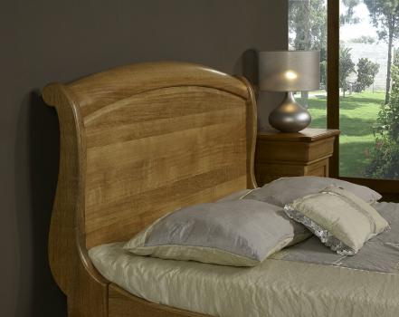 Lit Paul 180x200 en Chêne Massif de style Louis Philippe Finition chêne ciré