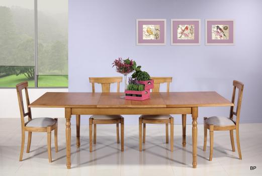 Table Rectangulaire 160*100 en Chêne massif de style Louis Philippe 2 allonges de 40 cm 