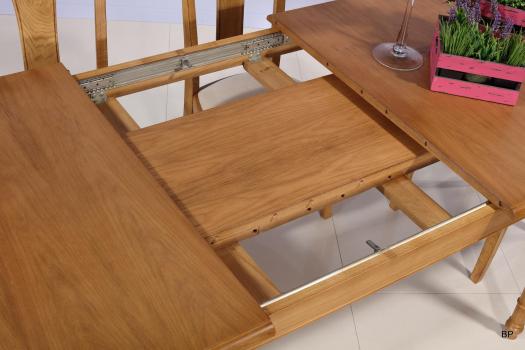 Table Rectangulaire 160*100 en Chêne massif de style Louis Philippe 2 allonges de 40 cm 
