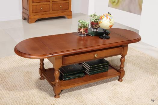 Table basse à volets Jean réalisée en Chêne massif de style Louis Philippe 