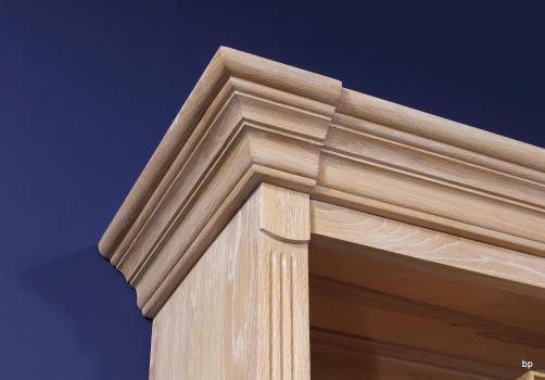 Bibliothèque 2 corps 6 portes Alix, réalisée en Chêne Massif de style Directoire AVEC ECHELLE 