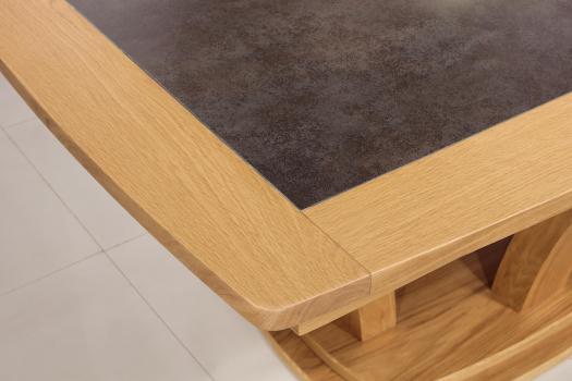 Table de repas Contemporaine 180x110 réalisée en Chêne massif avec céramique 