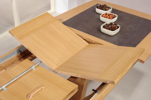 Table de repas Contemporaine 180x110 réalisée en Chêne massif avec céramique 