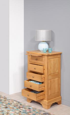 Chiffonnier 5 tiroirs réalisé en chêne massif de style Louis Philippe SEULEMENT 1 DISPONIBLE 