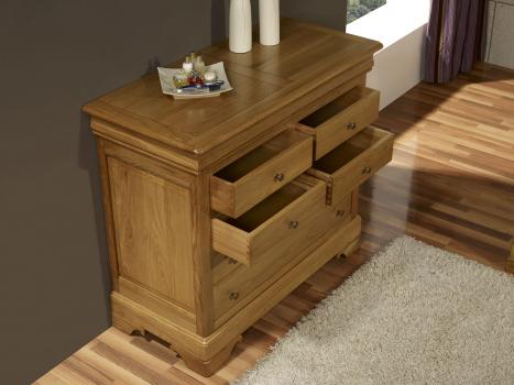 Commode 7 tiroirs Mathilde en chêne massif de style Louis Philippe