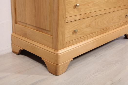 Commode 7 tiroirs Mathilde en chêne massif de style Louis Philippe
