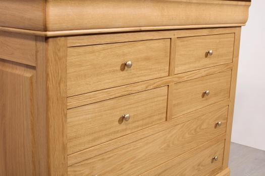 Commode 7 tiroirs Mathilde en chêne massif de style Louis Philippe