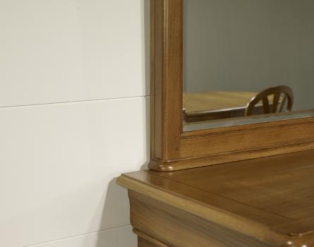 Miroir pour Buffet 3 portes en Chêne Massif de style Louis Philippe Finition chêne brossé Ivoire