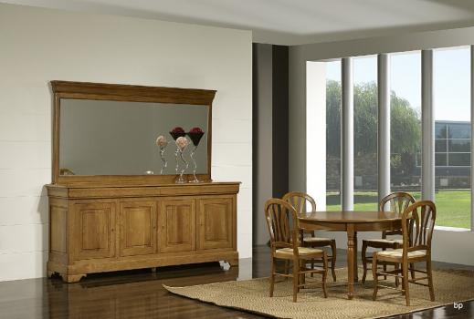 Miroir pour Buffet 4 portes en Chêne Massif de style Louis Philippe