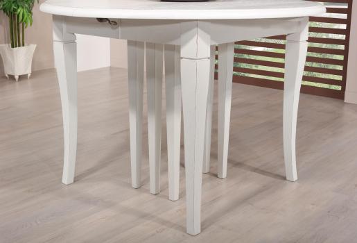 Table ronde   DIAMETRE 120 réalisée en Chêne massif de style Louis Philippe 10 allonges de 40 cm (24 personnes)
