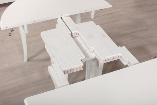 Table ronde   DIAMETRE 120 réalisée en Chêne massif de style Louis Philippe 10 allonges de 40 cm (24 personnes)