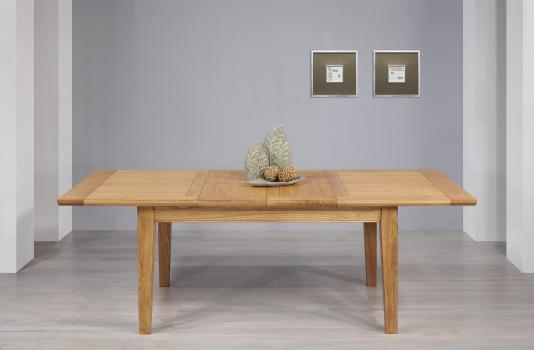 Table Rectangulaire Loïc réalisée en Chêne Massif 160*100 + 2 allonges de 40 cm 