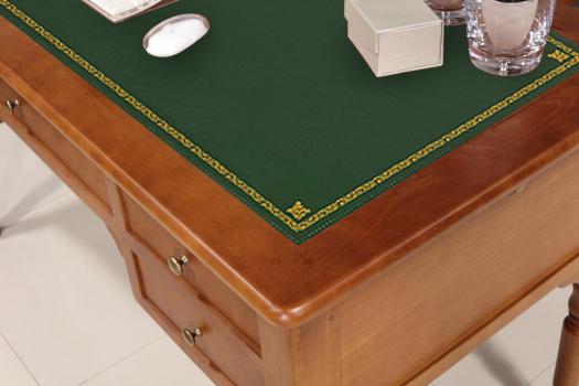 Bureau Ministre 5 tiroirs Hugo réalisé en Chêne Massif de style Louis Philippe Finition Chêne Moyen