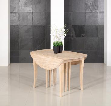 Table ronde à volets  DIAMETRE 120 réalisée en Chêne massif de style Louis Philippe 10 allonges de 40 cm Pieds Sabres Table jusqu'à 5mètres20