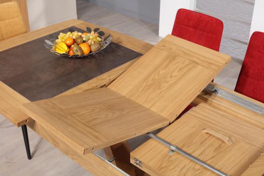 Table de repas Contemporaine 180x110 réalisée en Chêne massif avec céramique 