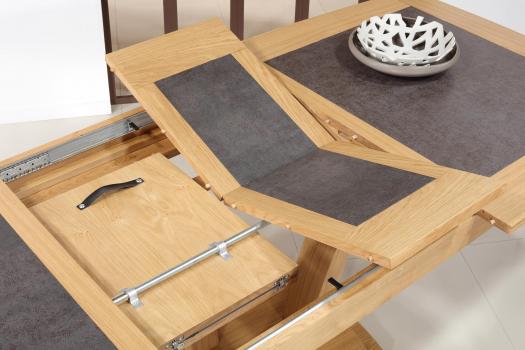 Table de repas Contemporaine 200x110 réalisée en Chêne massif avec céramique 