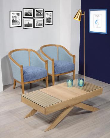 Table basse Geoffroy réalisée en chêne de style contemporaine