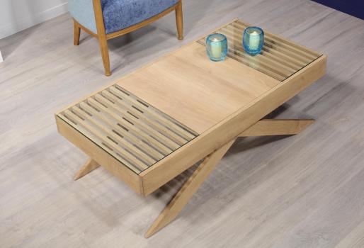 Table basse Geoffroy réalisée en chêne de style contemporaine