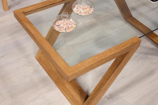 Table basse Tanguy réalisée en chêne de style contemporain Finition chêne Naturel Patiné