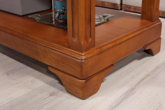 Table basse Eliot réalisée en Chêne de style Louis Philippe 1 tiroir de chaque coté Finition Chêne moyen patine antiquaire