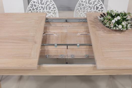 Table Rectangulaire Loïc réalisée en Chêne Massif 160*100 + 2 allonges de 40 cm 