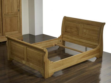 Lit Bateau 160x200 Etienne réalisé en Chêne Massif de style Louis Philippe Campagnard
