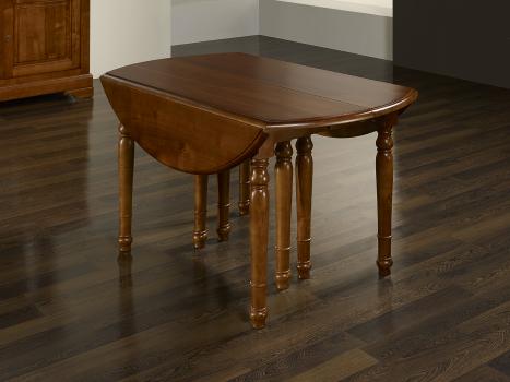 Table ronde Plateau fixe (pas de volets) DIAMETRE 140 réalisée en chêne massif de style Louis Philippe