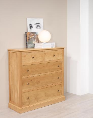 Commode 5 tiroirs Damien réalisé en Chêne Massif de style Campagnard SEULEMENT 1 DISPONIBLE (cette commode ne sera plus fabriquée)