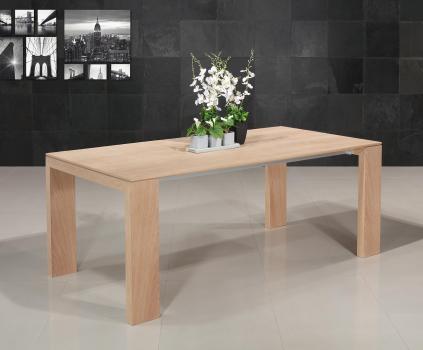 Table rectangulaire  196x100 de salle à manger avec 1 allonge intégrées de 88 cm 