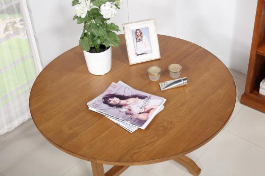 Table ronde pliante Diamètre 100 cm réalisée en chêne massif SEULEMENT 1 DISPONIBLE