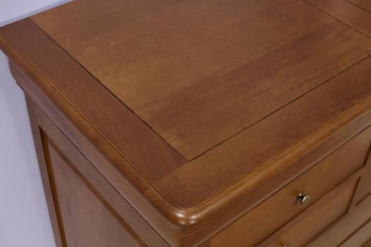 Commode 7 tiroirs Mathilde en chêne massif de style Louis Philippe Finition Chêne Moyen