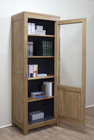 Vitrine 1 porte Hector réalisée en chêne de ligne Contemporaine